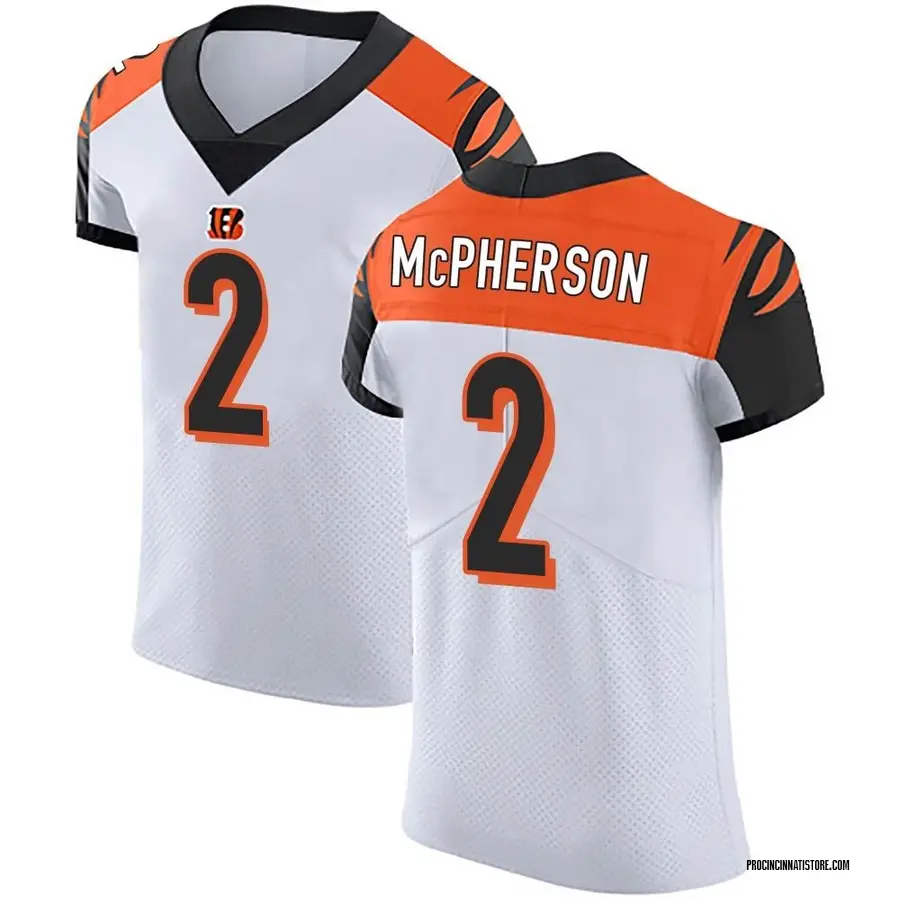 Men's Nike Cincinnati Bengals Evan McPherson White Vapor Untouchable Jersey  - Elite