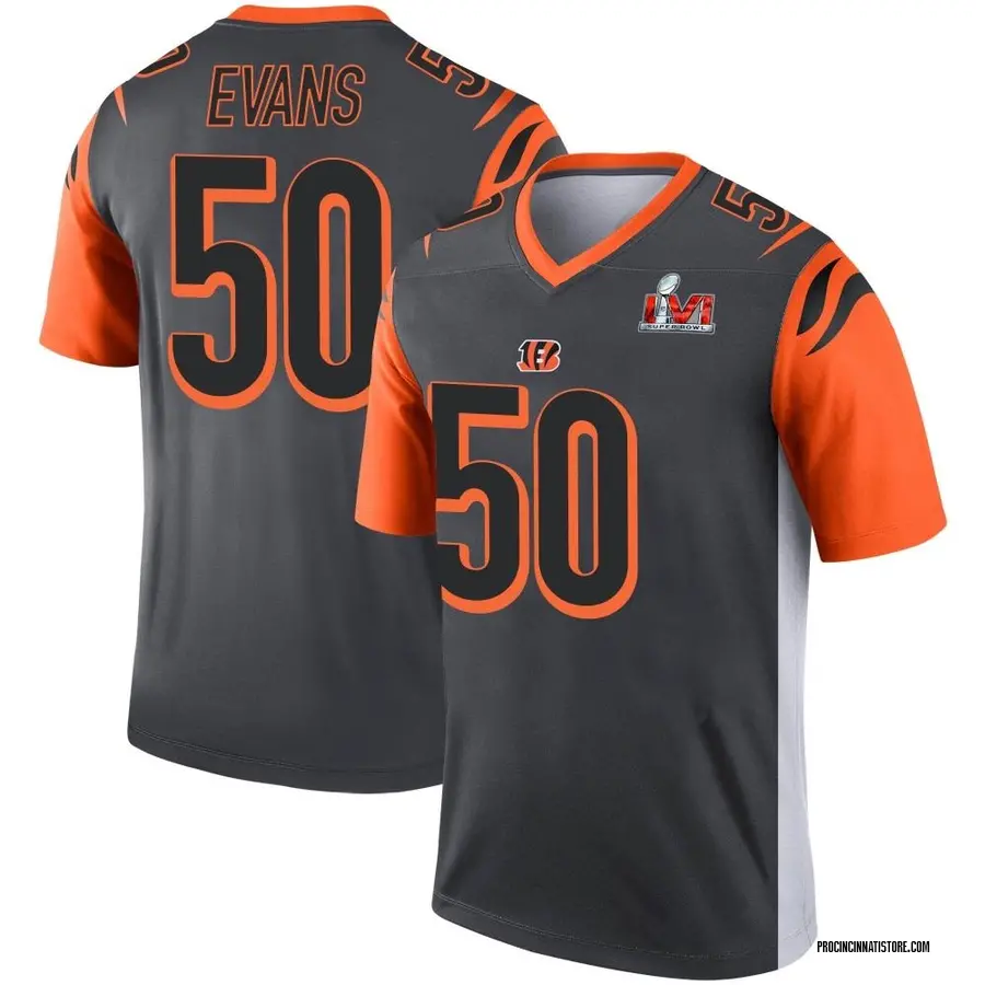 NFL_PRO LINE Men's Jordan Evans Black Cincinnati Bengals_ Big Tall Player  Jersey(Player Numbers Can Be Customized)